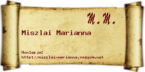 Miszlai Marianna névjegykártya